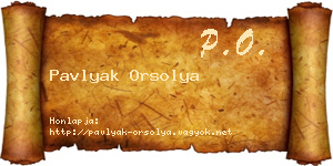 Pavlyak Orsolya névjegykártya